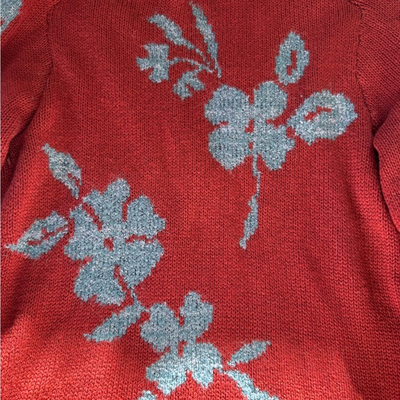 Sundance Red and Blue Floral Cardigan Sweater - Picture 7 of 8